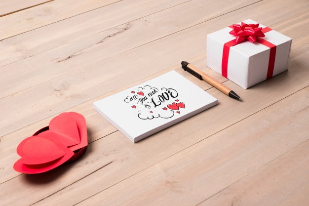 Cover Mockup With Valentine Concept Psd