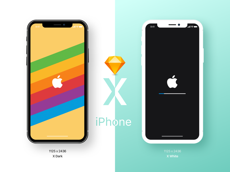 Dark and White iPhone X Front View Mockups