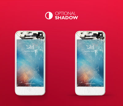 Funny Cracked iPhone Mockup PSD