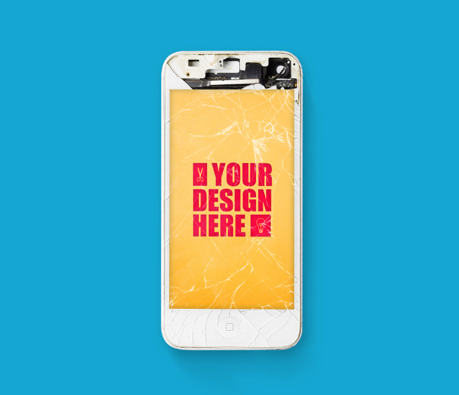 Funny Cracked iPhone Mockup PSD