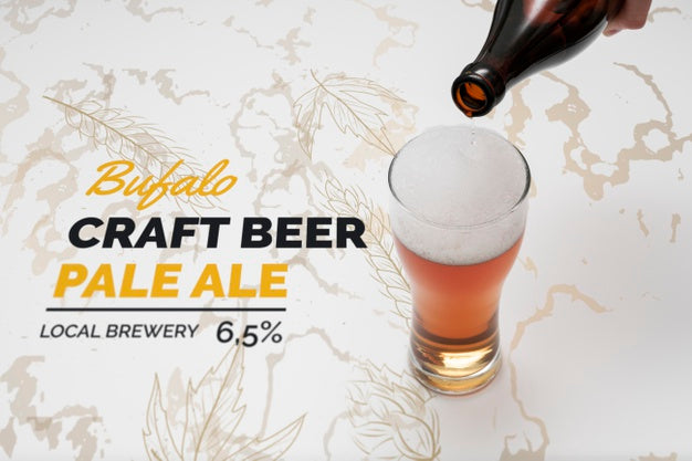 Craft Beer Poured In Glass With Mock-Up Psd