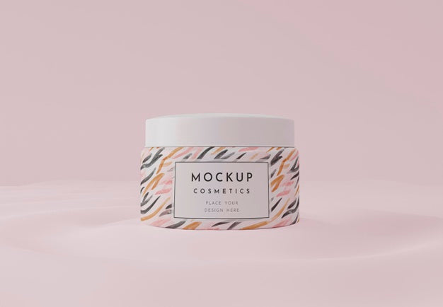 Cream Container Mockup Psd
