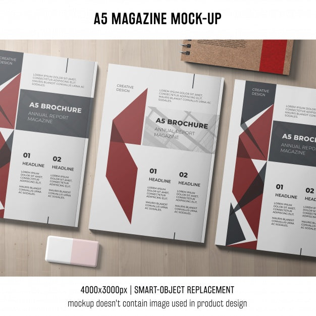 Creative A5 Magazine Mockup Psd