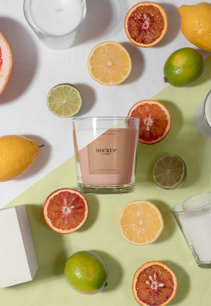 Creative Arrangement Of Mock-Up Candle Packaging Psd