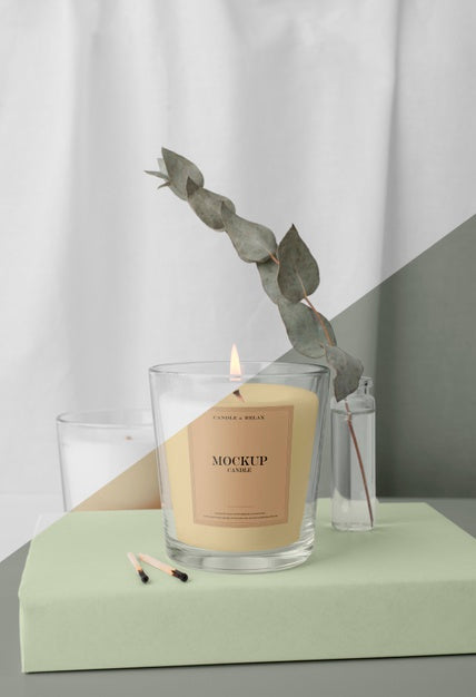 Creative Arrangement Of Mock-Up Candle Packaging Psd