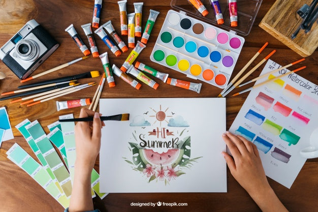 Creative Art And Paint Mockup Psd