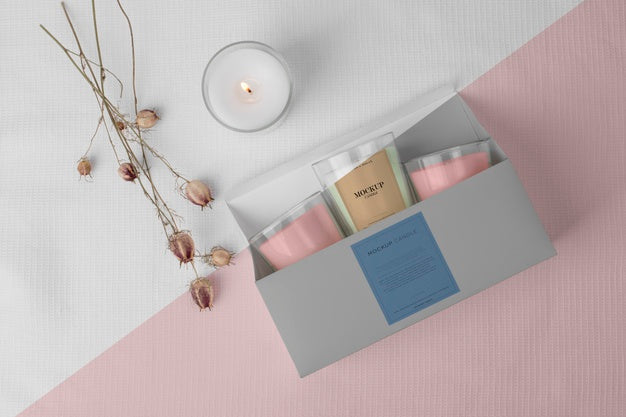 Creative Assortment Of Mock-Up Candle Packaging Psd