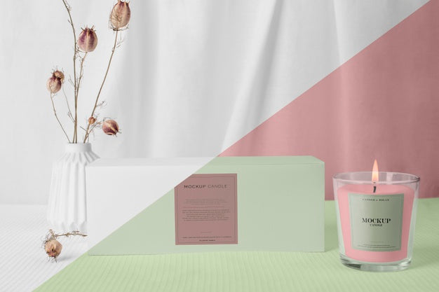 Creative Assortment Of Mock-Up Candle Packaging Psd