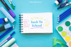 Creative Back To School Mockup With Horizontal Notepad Psd