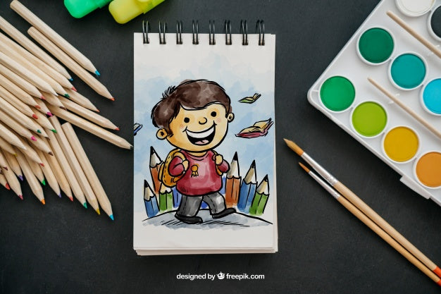 Creative Back To School Mockup With Notepad Psd