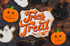 Creative Burned Paper Mockup With Halloween Concept Psd