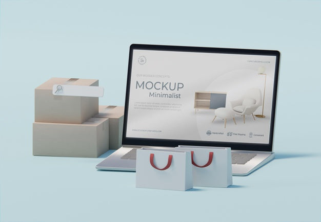 Creative Business Composition With Laptop Mock-Up Psd