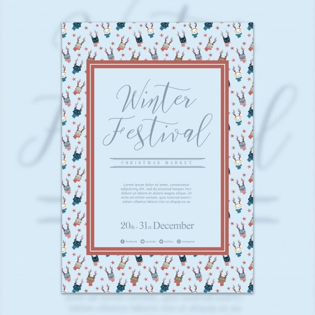 Creative Christmas Party Cover Template Psd