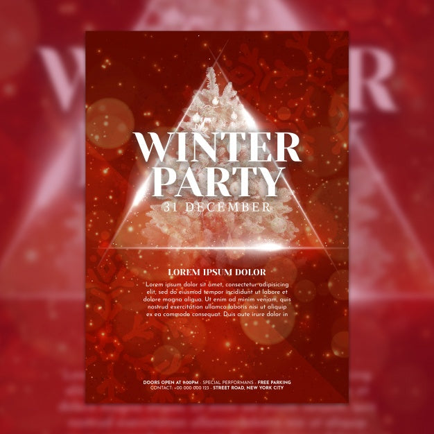 Creative Christmas Party Cover Template Psd