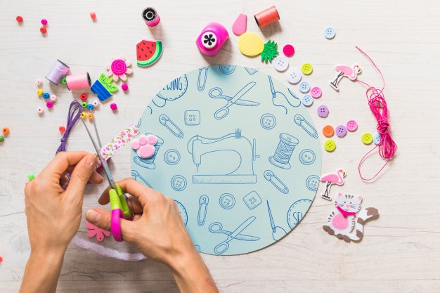 Creative Diy Mockup With Hands Psd