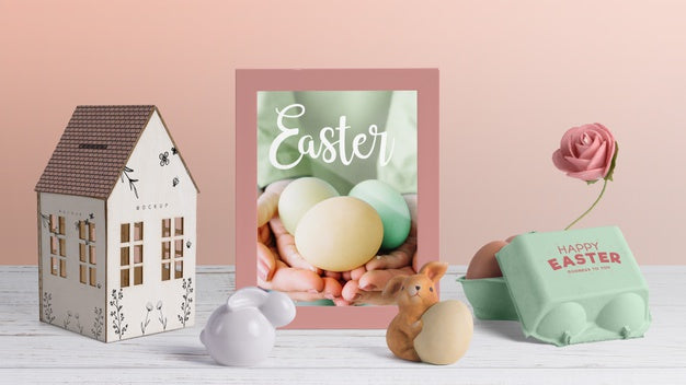 Creative Easter Mockup Composition Psd