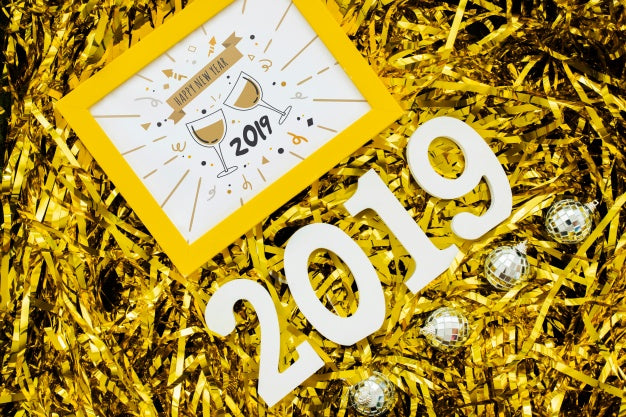 Creative Happy New Year 2019 Mockup Psd
