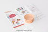 Creative Ice Cream Mockup With Stationery Concept Psd