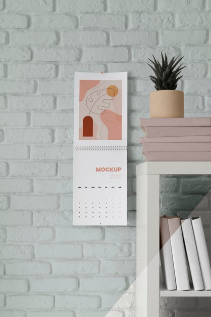 Creative Mock-Up Calendar Arrangement Psd