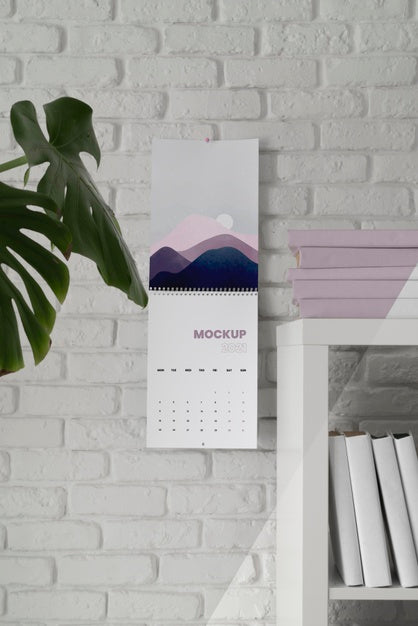 Creative Mock-Up Calendar Composition Psd