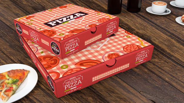 Creative Pizza Boxes Mockup Psd