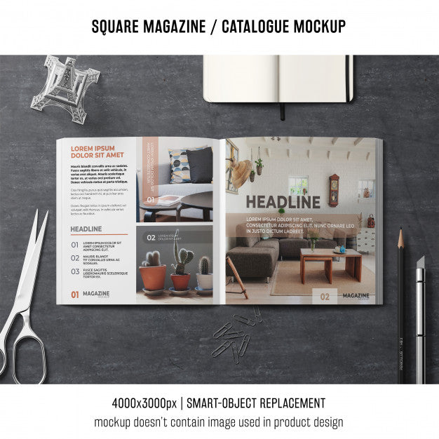 Creative Square Magazine Or Catalogue Mockup Psd