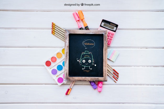 Creative Top View Back To School Mockup Psd