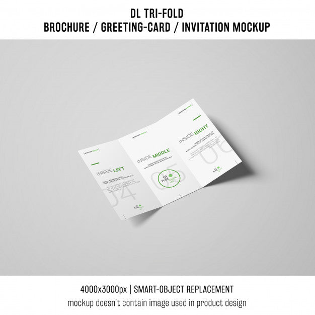 Creative Trifold Brochure Or Invitation Mockup Psd