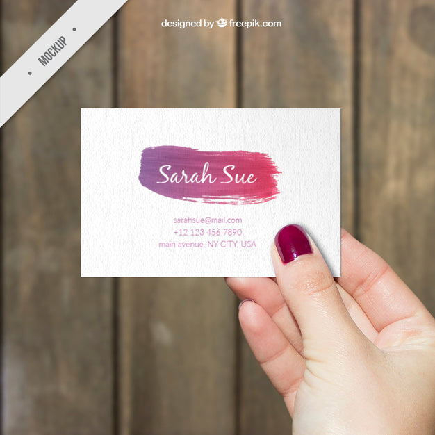 Creative Watercolor Corporative Card Mockup Psd