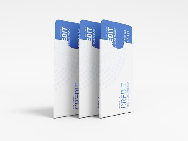 Credit Card With Paper Holder Mockup Psd