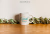 Cup Mockup With Floral Decoration Psd