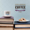 Cup Of Coffee And Cookies On A Pile Of Books Psd