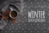 Cup Of Coffee On Winter Background Psd