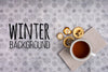 Cup Of Hot Tea On Winter Background Psd