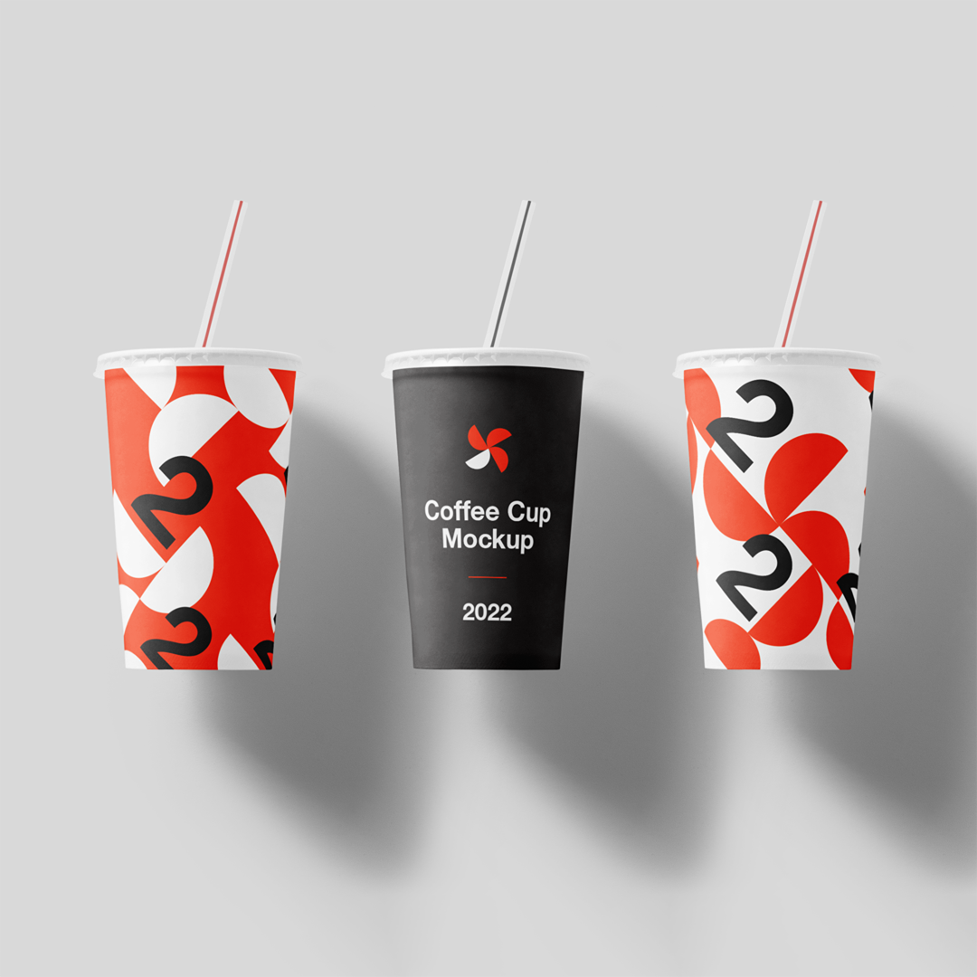 Cup With A Straw Mockup