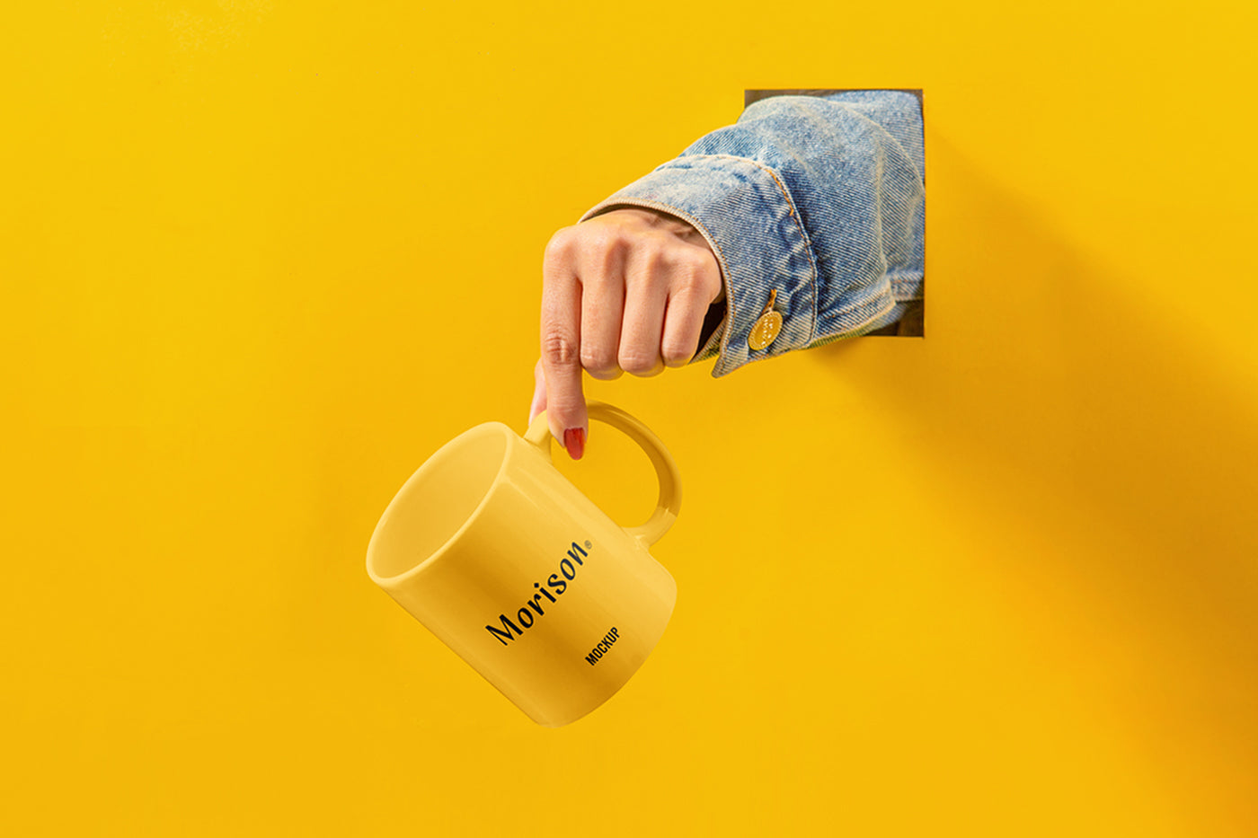 Cup With Hand Mockup