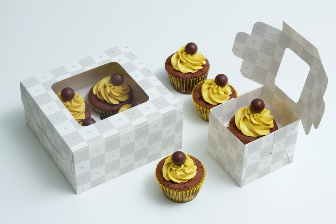 Cupcake Packaging Boxes Mockup
