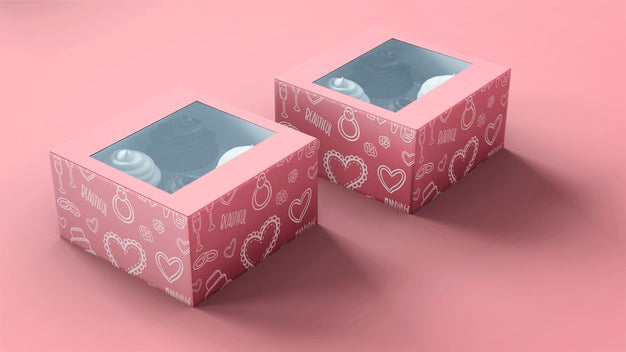 Cupcake Packaging And Branding Mockup Psd