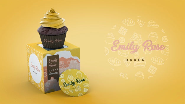 Cupcake Packaging And Branding Mockup Psd