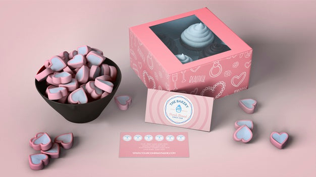 Cupcake Packaging And Branding Mockup Psd