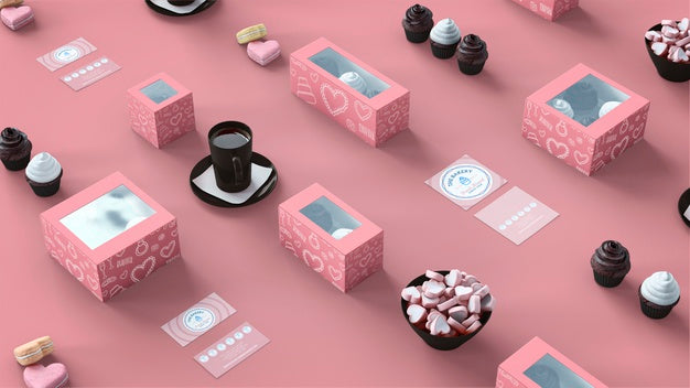 Cupcake Packaging And Branding Mockup Psd