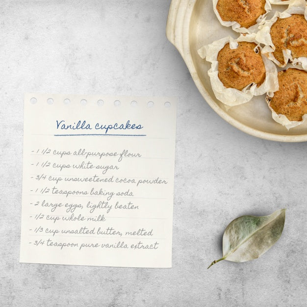 Cupcake Recipe Mock Up Psd
