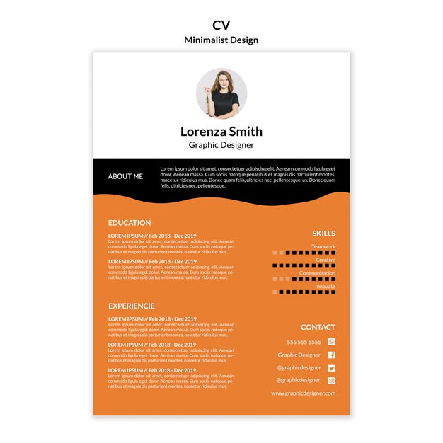 Curriculum Vitae Template Minimalist Design Psd