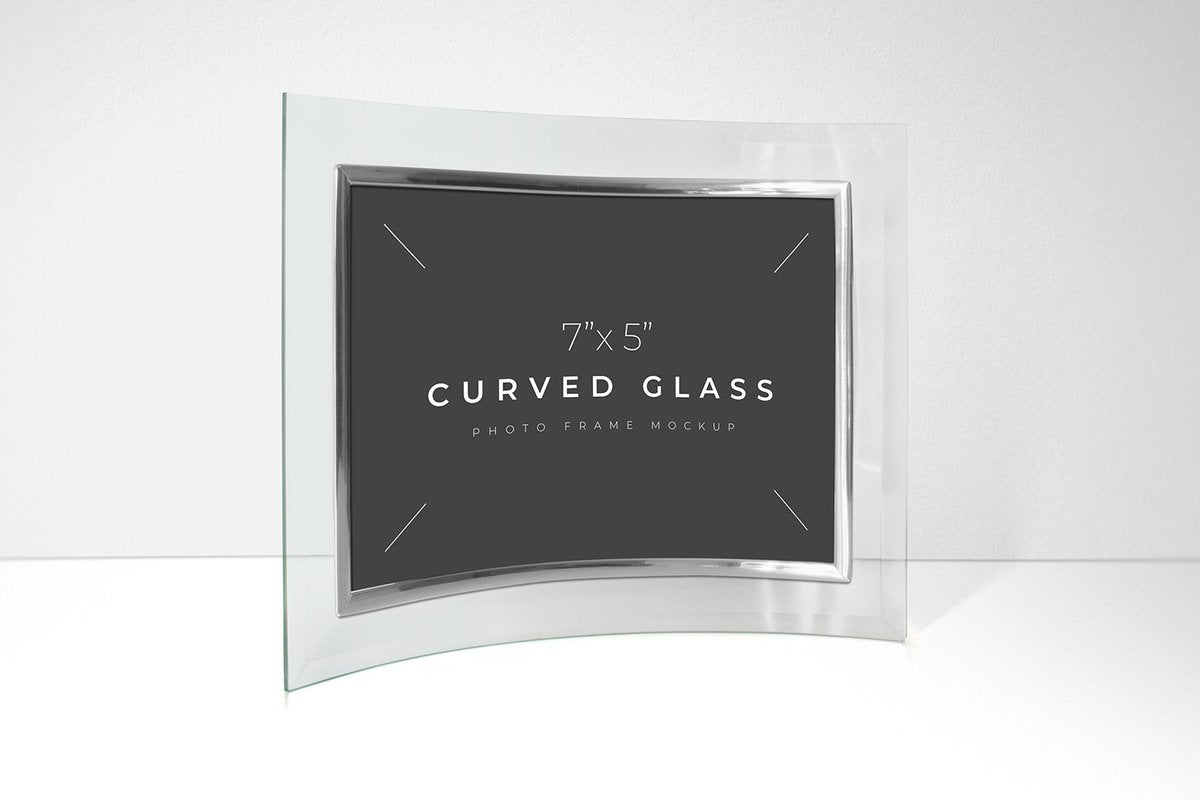 Curved Glass Photo Frame Mockup