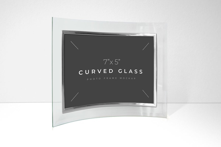 Curved Glass Photo Frame Mockup