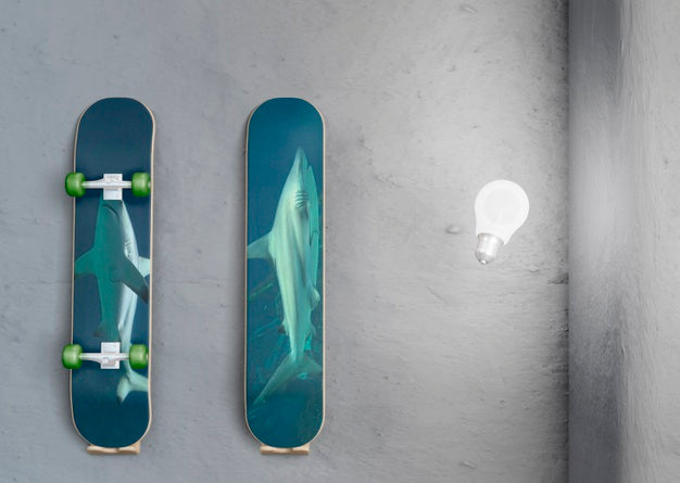 Customizable Wooden Skateboards With Mock-Up Psd