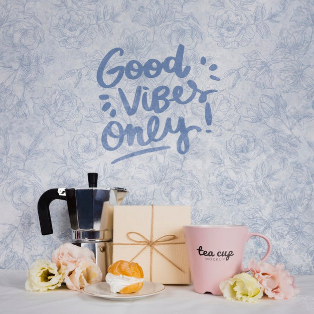 Cute Arrangement With Motivational Quote Psd