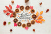 Cute Autumn Arrangement Of Leaves And Dried Oranges Psd