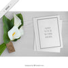 Cute Bouquet With Paper Mockup For Your Work Psd
