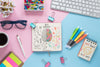 Cute Business Desk Design With Notebook Mock-Up Psd